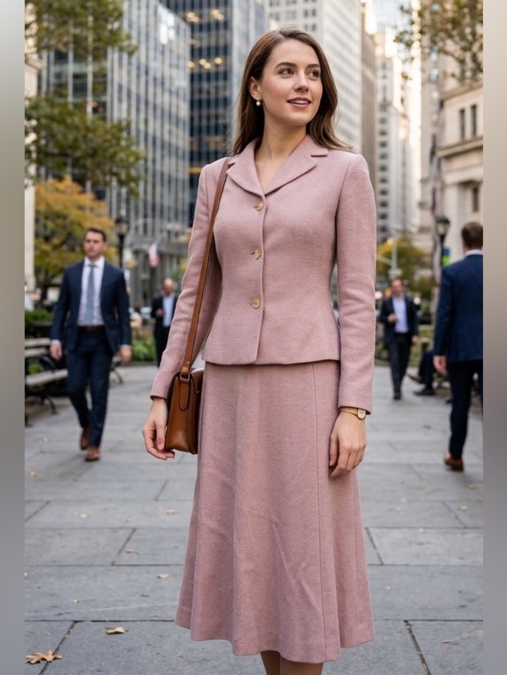 LYNN Kenneth Lynn Mauve Pink Skirt Suit Set | Japanese‎ Fabric | Size 2